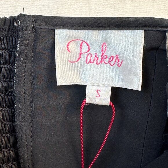 Parker Mara Mini Silk Dress Size S Corset Watercolor Floral Flowy Sassy Grunge - Picture 4 of 14